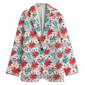 Cute Christmas Poinsettia Pattern Print Women's Blazer