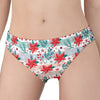 Cute Christmas Poinsettia Pattern Print Women's Panties