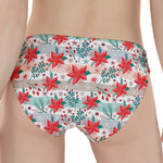 Cute Christmas Poinsettia Pattern Print Women's Panties