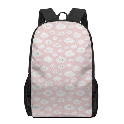 Cute Cloud Pattern Print 17 Inch Backpack