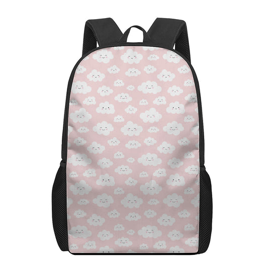 Cute Cloud Pattern Print 17 Inch Backpack