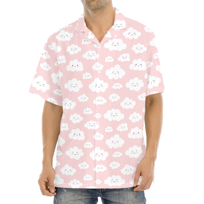 Cute Cloud Pattern Print Aloha Shirt