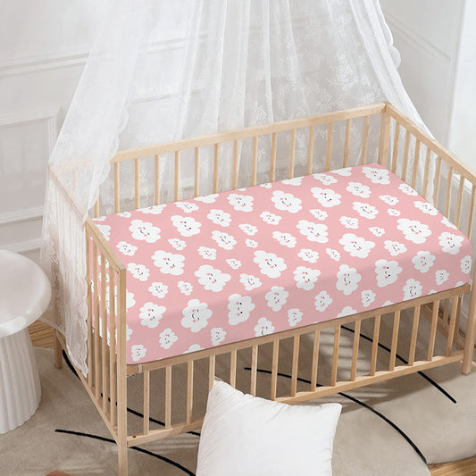 Cute Cloud Pattern Print Baby Crib Sheet