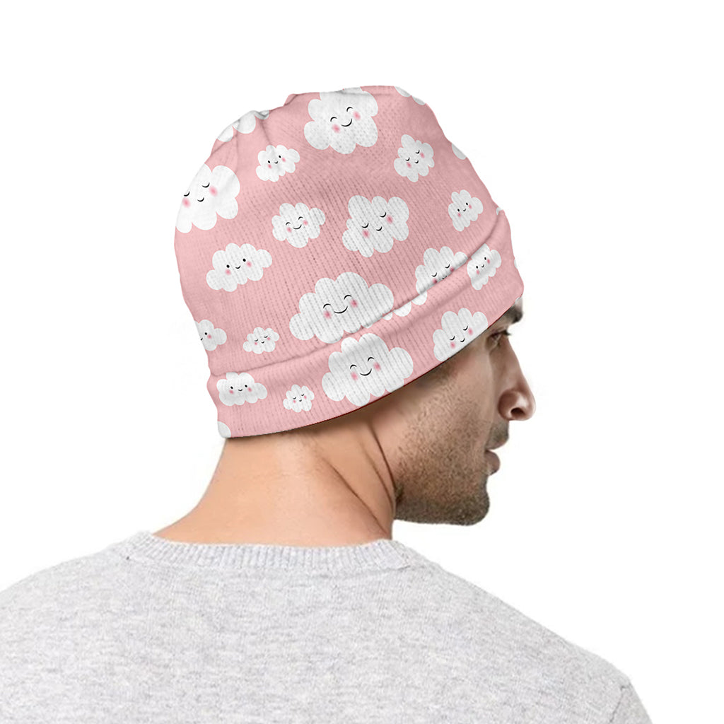 Cute Cloud Pattern Print Beanie