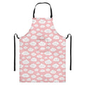 Cute Cloud Pattern Print Bib Apron With Pocket