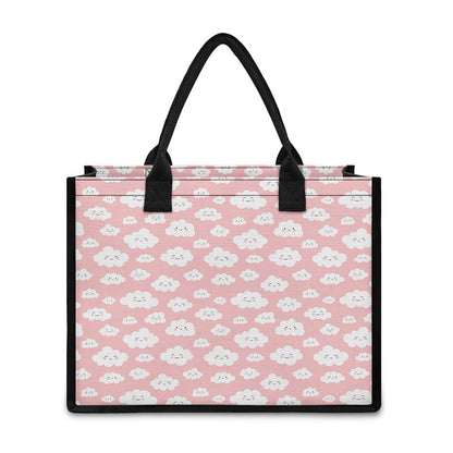 Cute Cloud Pattern Print Canvas Tote Bag