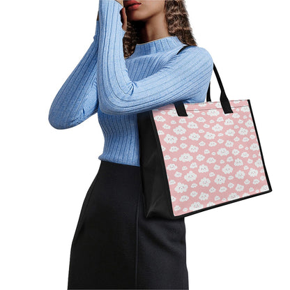 Cute Cloud Pattern Print Canvas Tote Bag