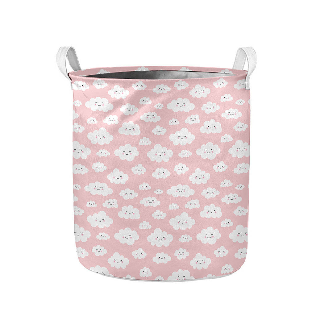 Cute Cloud Pattern Print Collapsible Laundry Basket