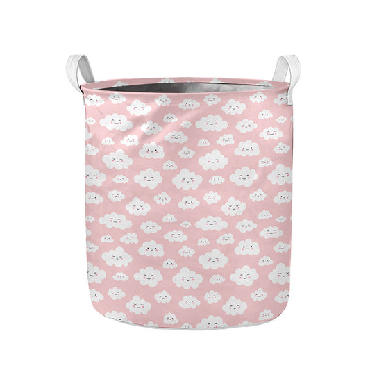 Cute Cloud Pattern Print Collapsible Laundry Basket