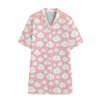 Cute Cloud Pattern Print Cotton Hawaiian Shirt