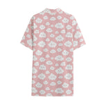 Cute Cloud Pattern Print Cotton Hawaiian Shirt