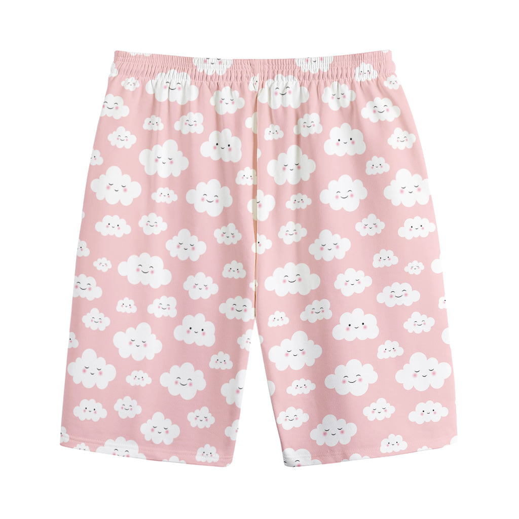 Cute Cloud Pattern Print Cotton Shorts