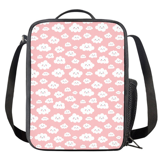 Cute Cloud Pattern Print Crossbody Lunch Bag