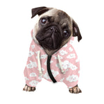 Cute Cloud Pattern Print Dog Zip Up Hoodie