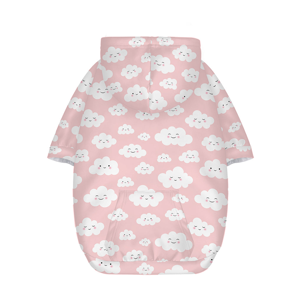 Cute Cloud Pattern Print Dog Zip Up Hoodie