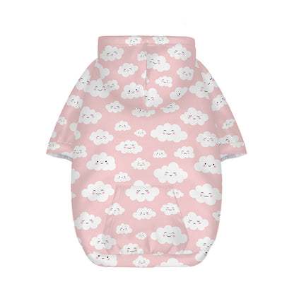 Cute Cloud Pattern Print Dog Zip Up Hoodie