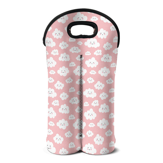 Cute Cloud Pattern Print Double Neoprene Wine Tote