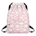Cute Cloud Pattern Print Drawstring Backpack