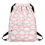 Cute Cloud Pattern Print Drawstring Backpack