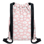 Cute Cloud Pattern Print Drawstring Backpack