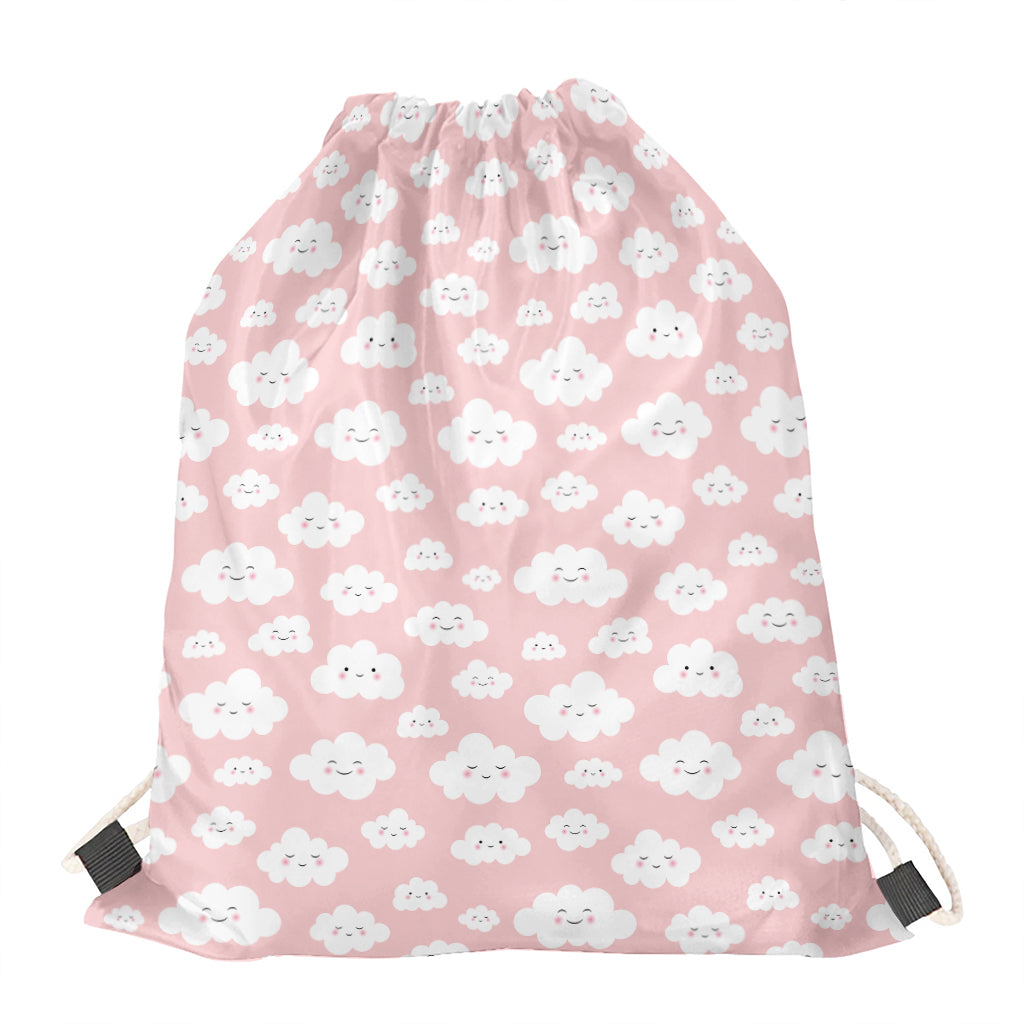 Cute Cloud Pattern Print Drawstring Bag