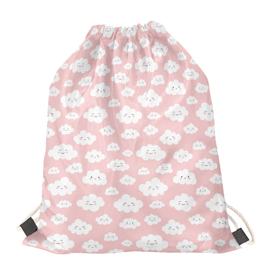 Cute Cloud Pattern Print Drawstring Bag