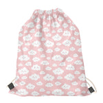 Cute Cloud Pattern Print Drawstring Bag