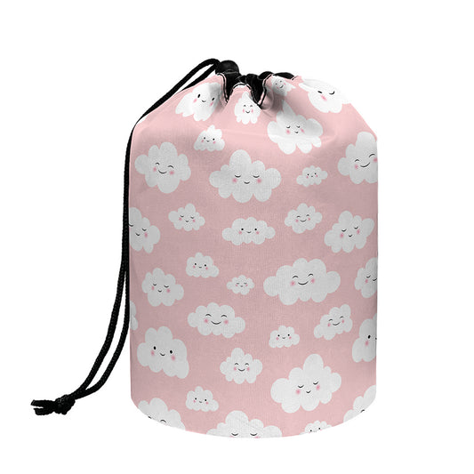 Cute Cloud Pattern Print Drawstring Makeup Bag