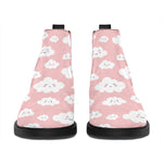 Cute Cloud Pattern Print Flat Ankle Boots