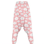 Cute Cloud Pattern Print Hammer Pants