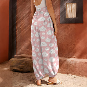 Cute Cloud Pattern Print Harem Pants