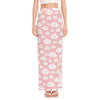 Cute Cloud Pattern Print High Slit Maxi Skirt