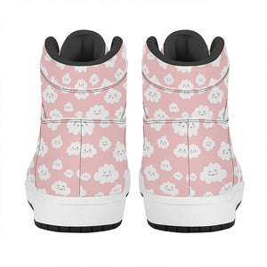 Cute Cloud Pattern Print High Top Leather Sneakers