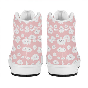 Cute Cloud Pattern Print High Top Leather Sneakers