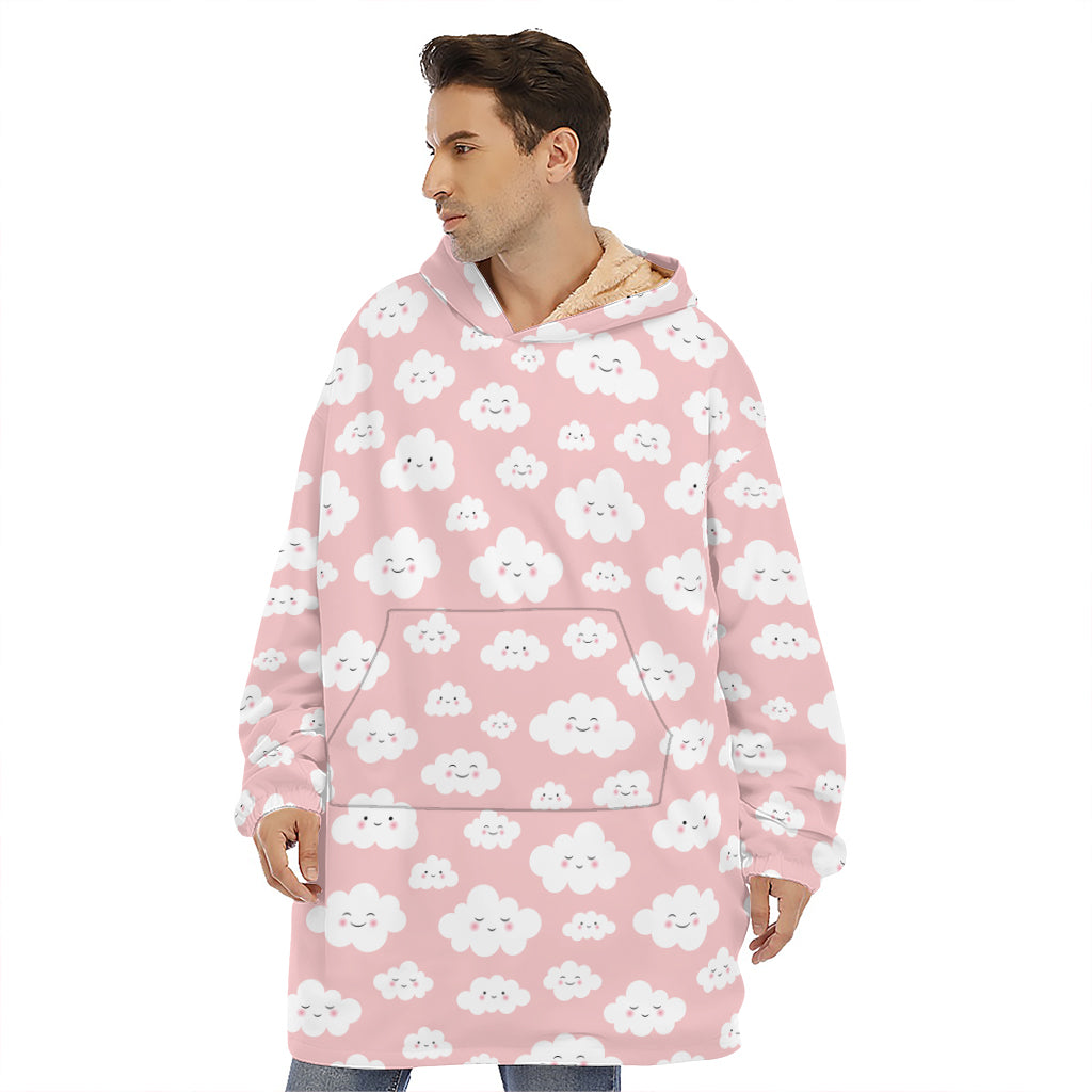 Cute Cloud Pattern Print Hoodie Blanket