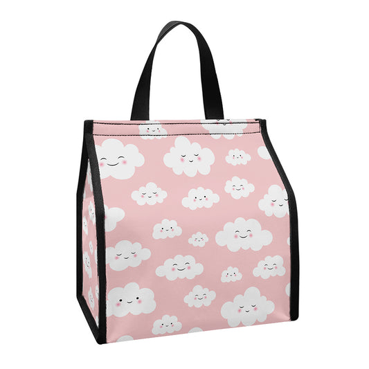 Cute Cloud Pattern Print Insulated Lunch Tote