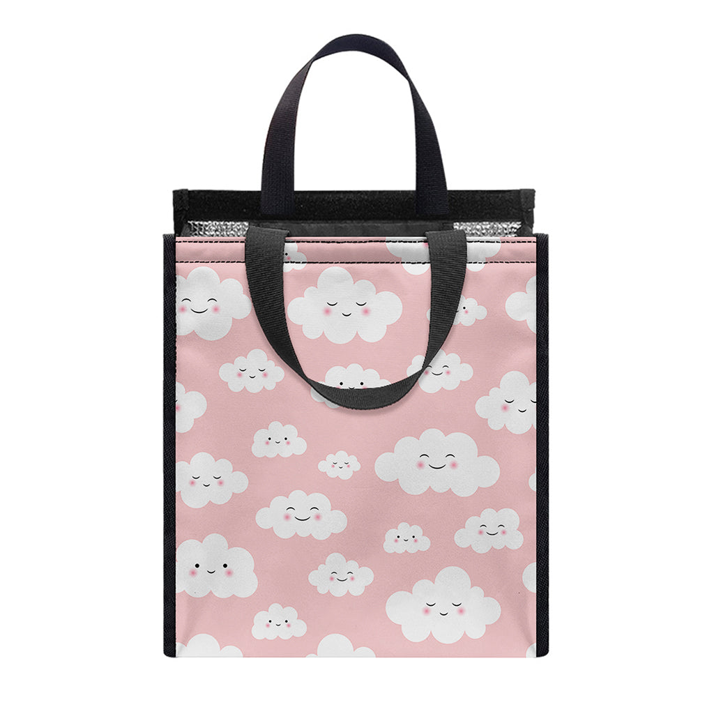 Cute Cloud Pattern Print Insulated Lunch Tote