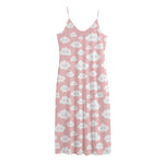 Cute Cloud Pattern Print Jersey Midi Cami Dress