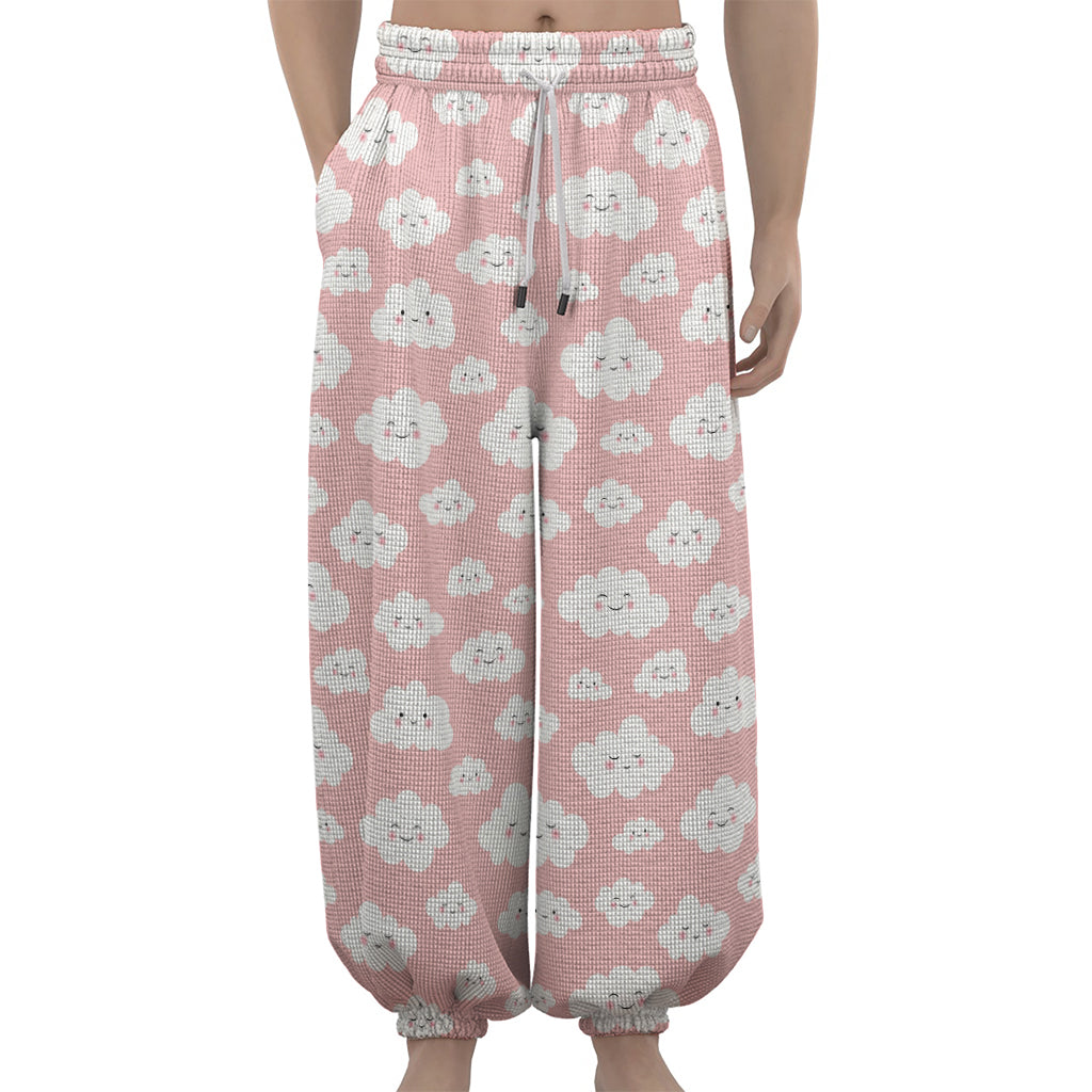 Cute Cloud Pattern Print Lantern Pants