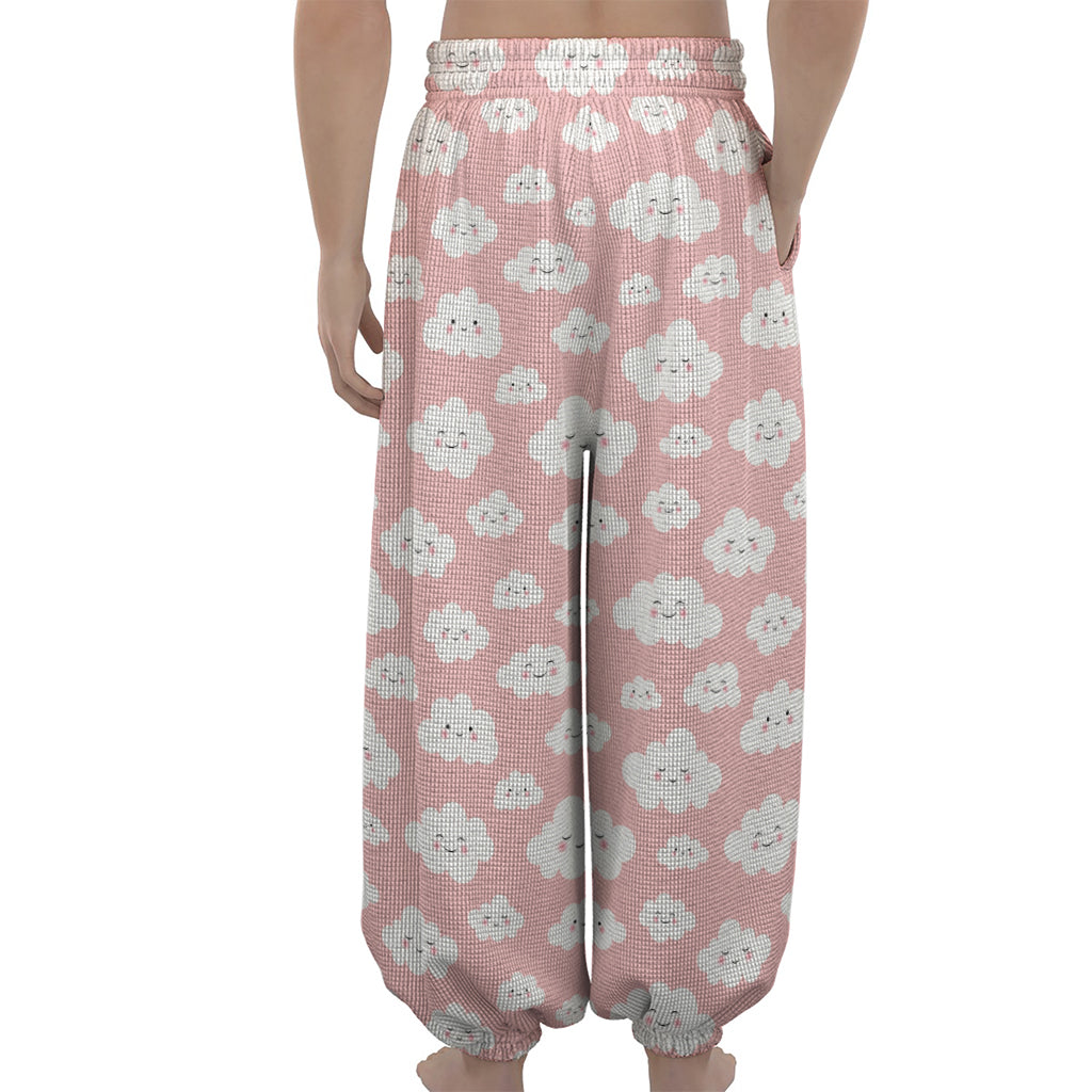 Cute Cloud Pattern Print Lantern Pants