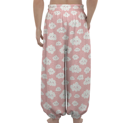 Cute Cloud Pattern Print Lantern Pants