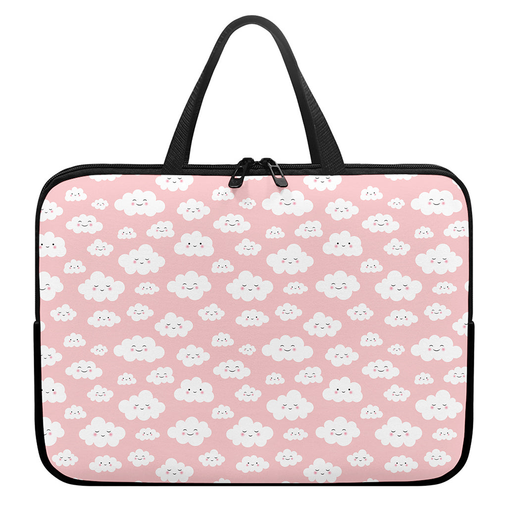 Cute Cloud Pattern Print Laptop Sleeve With Handle