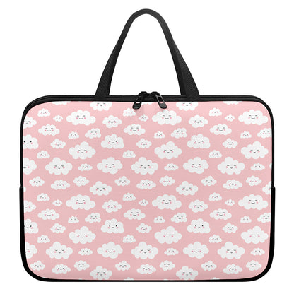 Cute Cloud Pattern Print Laptop Sleeve With Handle