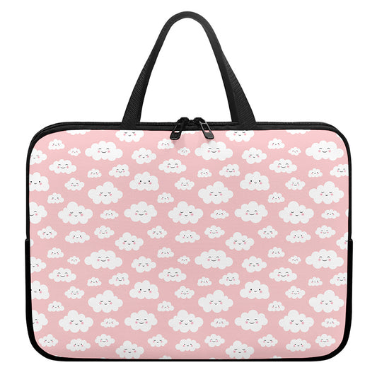 Cute Cloud Pattern Print Laptop Sleeve With Handle