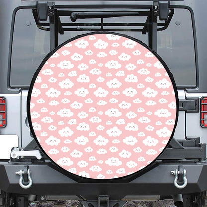 Cute Cloud Pattern Print Leather Spare Tire Cover
