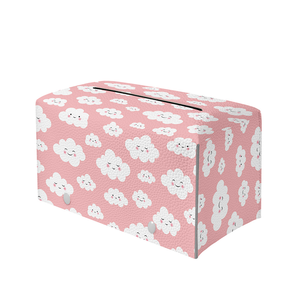Cute Cloud Pattern Print Leather Tissue Box Cover
