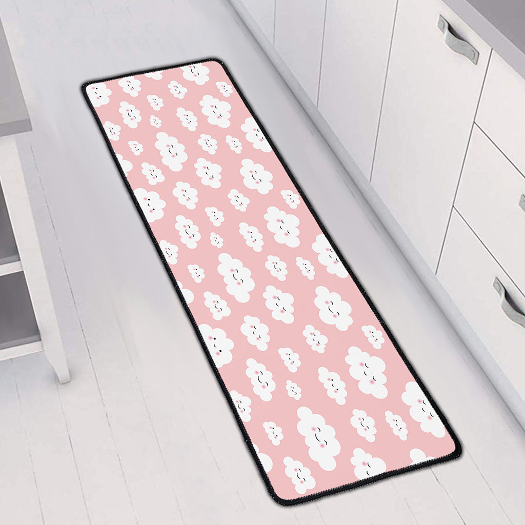 Cute Cloud Pattern Print Long Kitchen Mat