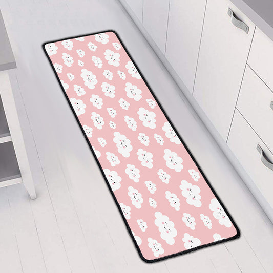 Cute Cloud Pattern Print Long Kitchen Mat