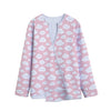 Cute Cloud Pattern Print Long Sleeve Short Coat