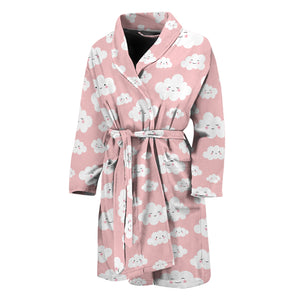 Cute Cloud Pattern Print Men's Bathrobe